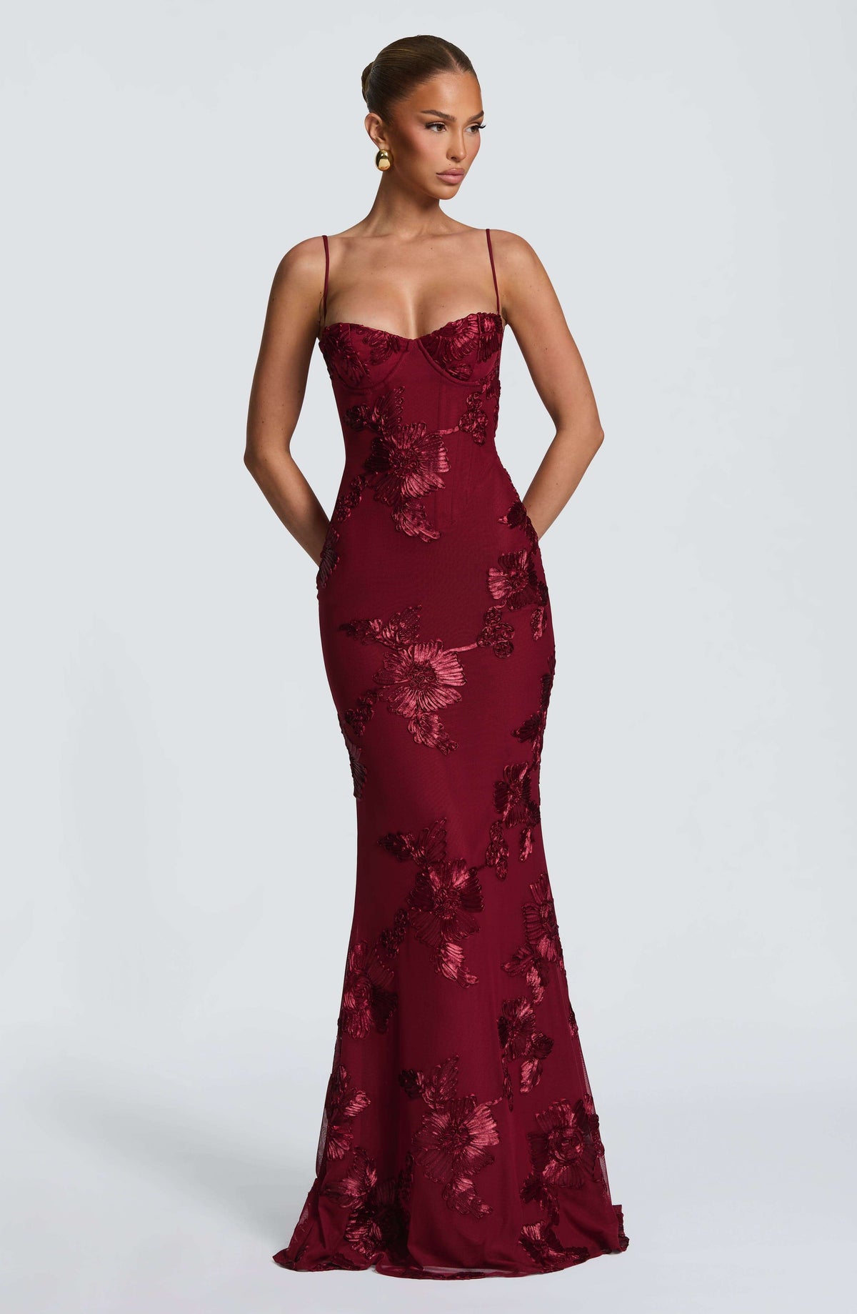 Nefertiti Maxi Dress - Burgundy Ryvelle