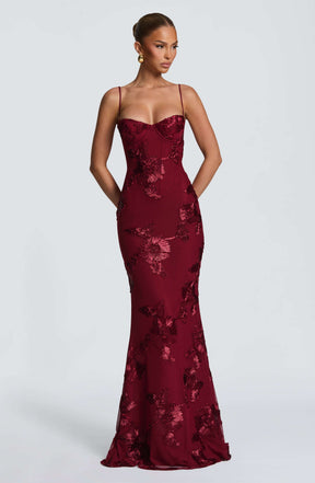 Nefertiti Maxi Dress - Burgundy Ryvelle