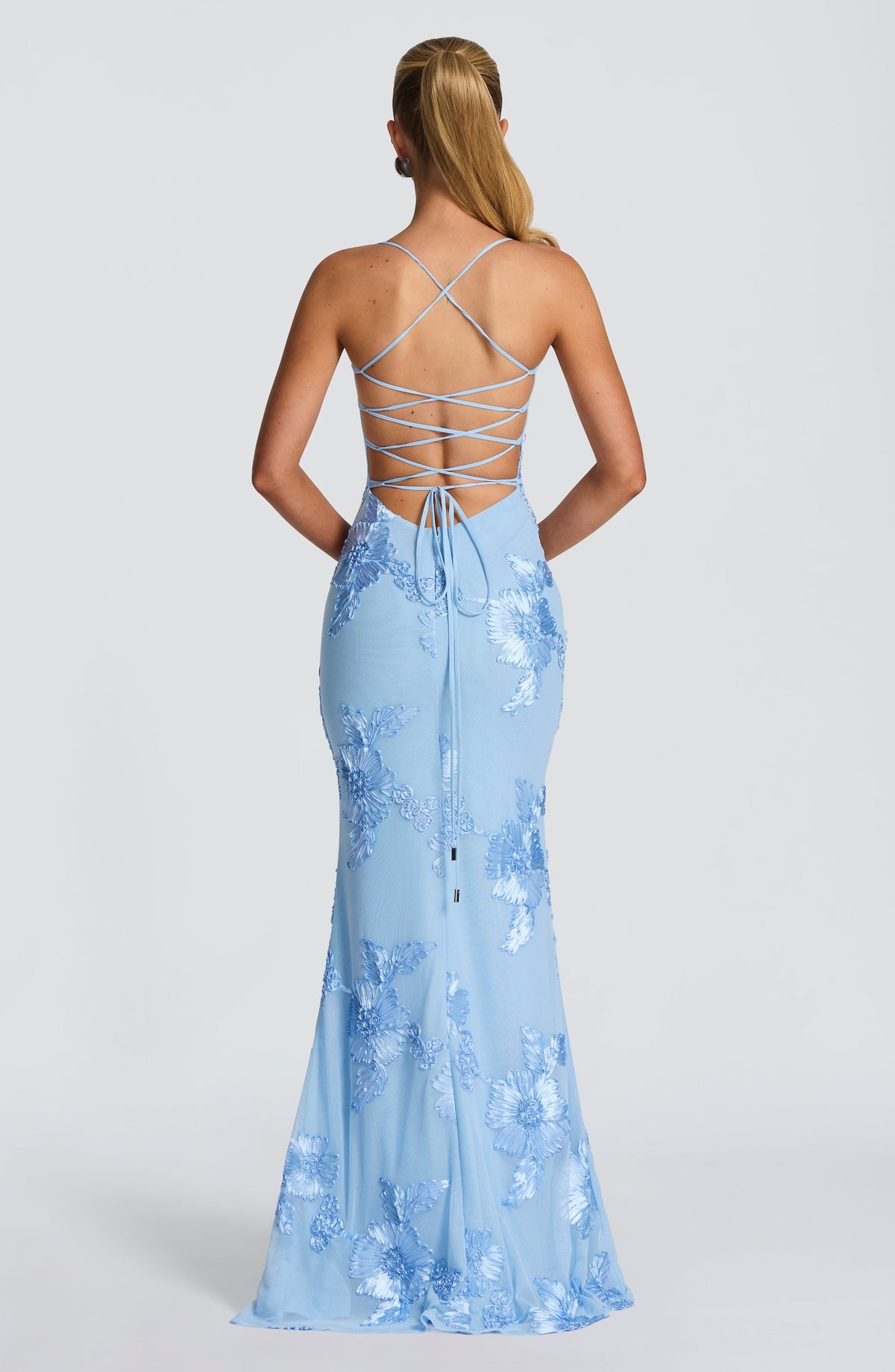 Robe longue Nefertiti - Bleu Glace