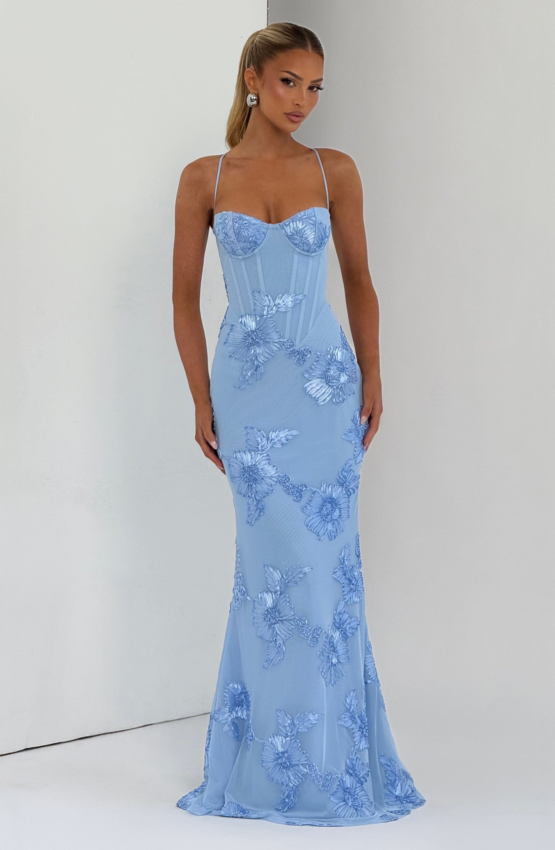 Robe longue Nefertiti - Bleu Glace