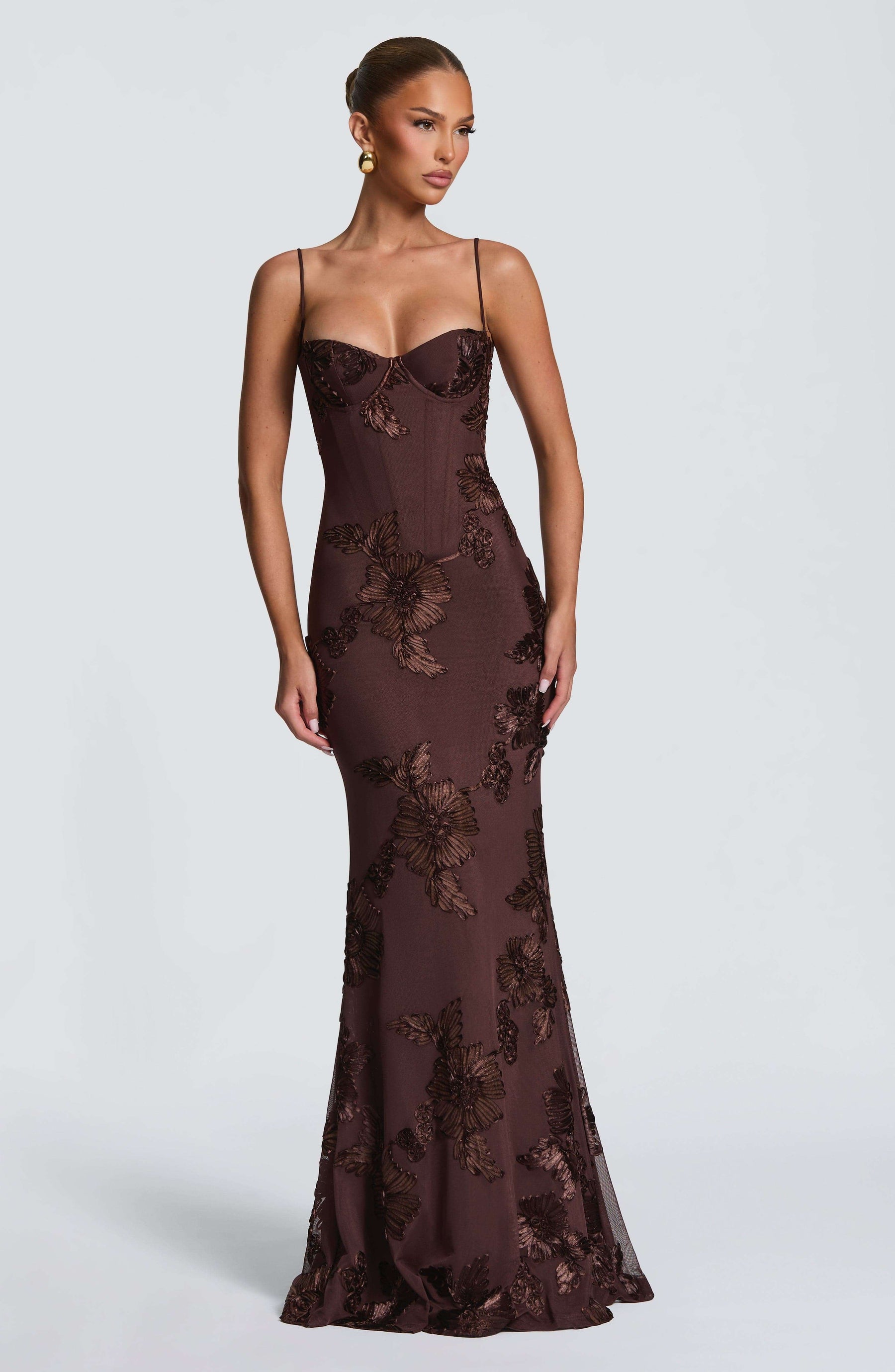 Nefertiti Maxi Dress - Plum Brown Ryvelle