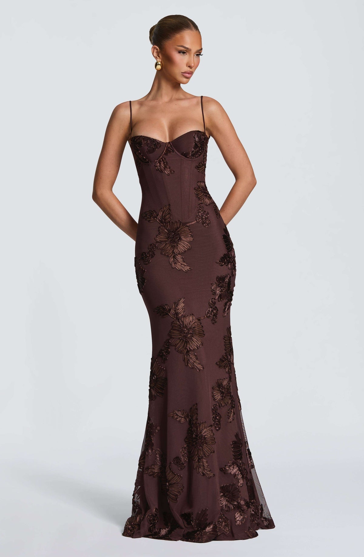 Nefertiti Maxi Dress - Plum Brown Ryvelle