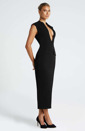 Nellie Midi Dress - Black Ryvelle