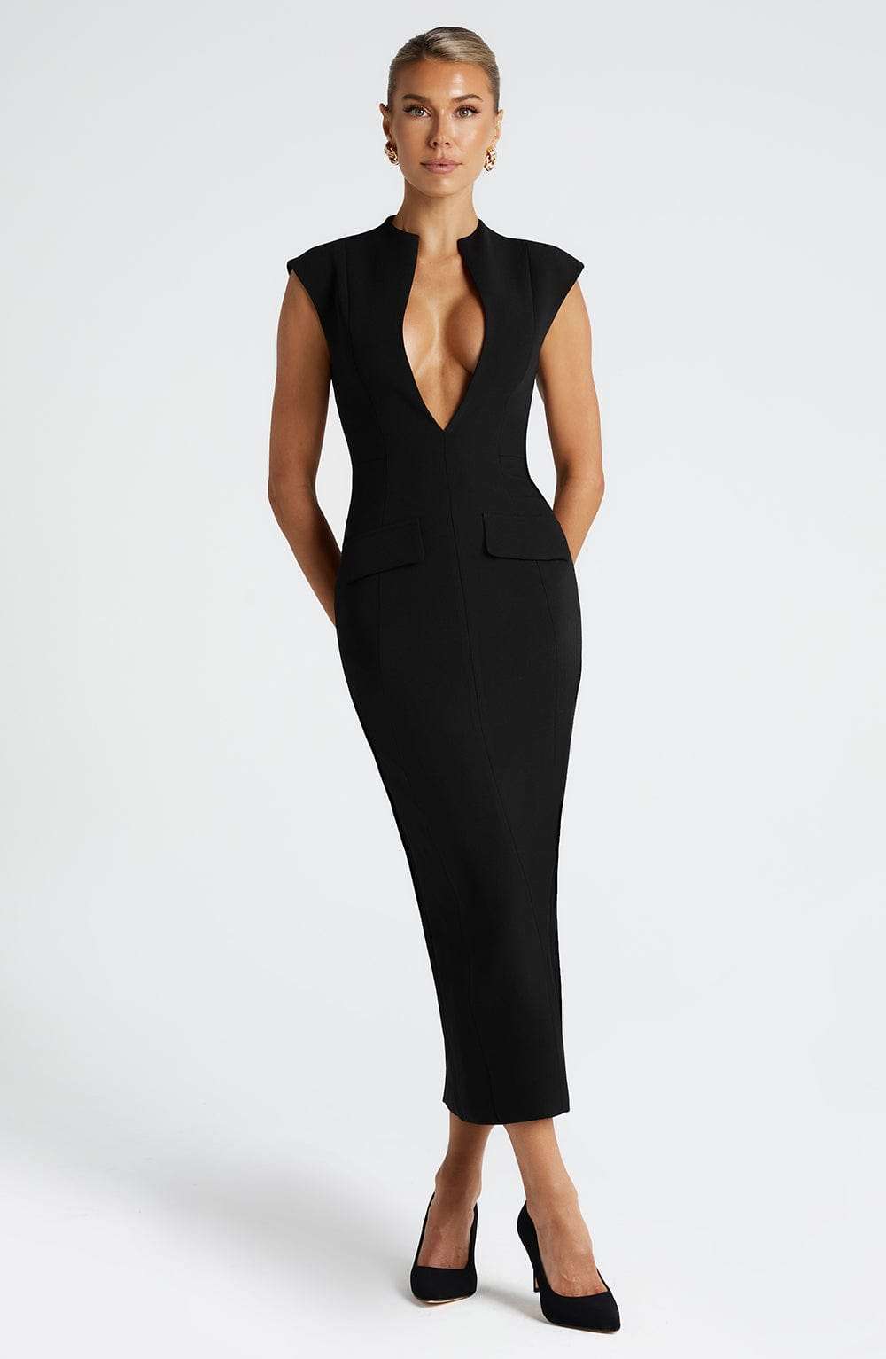 Nellie Midi Dress - Black Ryvelle