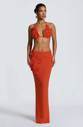 Nerida Maxi Skirt - Orange Ryvelle
