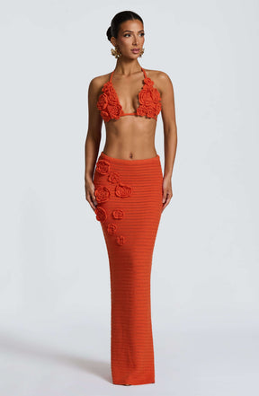 Nerida Maxi Skirt - Orange Ryvelle