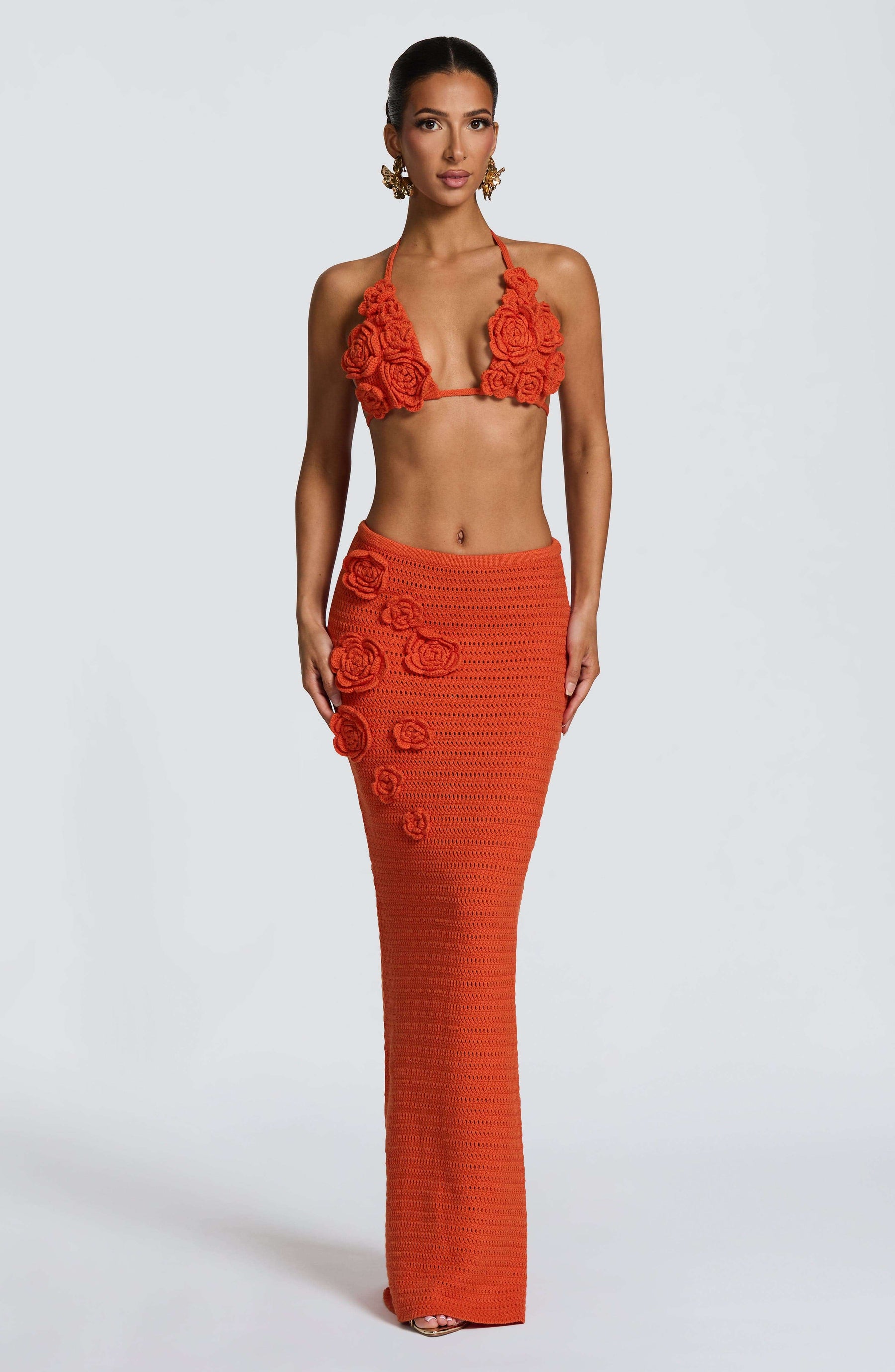 Nerida Maxi Skirt - Orange Ryvelle