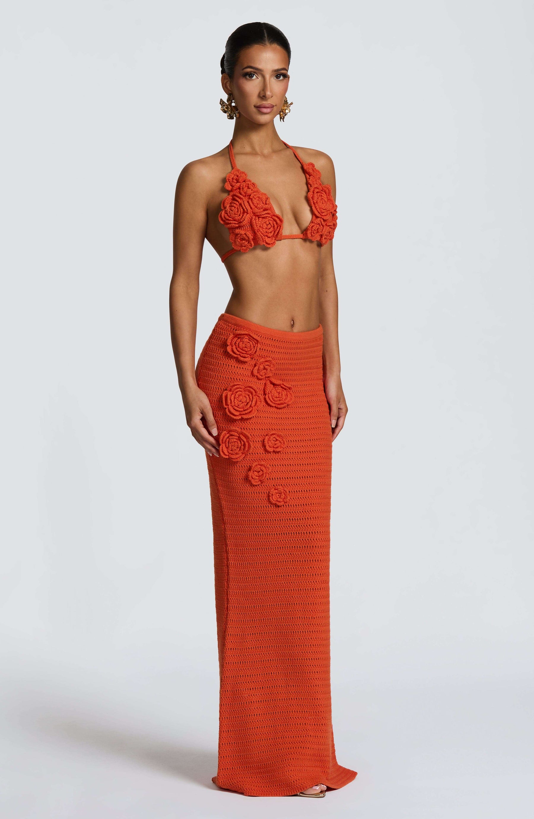 Nerida Maxi Skirt - Orange Ryvelle