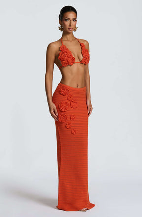 Nerida Maxi Skirt - Orange Ryvelle