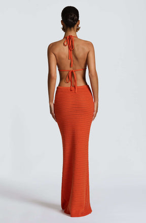 Nerida Maxi Skirt - Orange Ryvelle