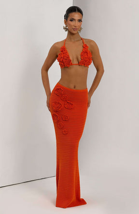 Nerida Maxi Skirt - Orange Ryvelle