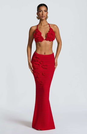 Nerida Maxi Skirt - Red Ryvelle