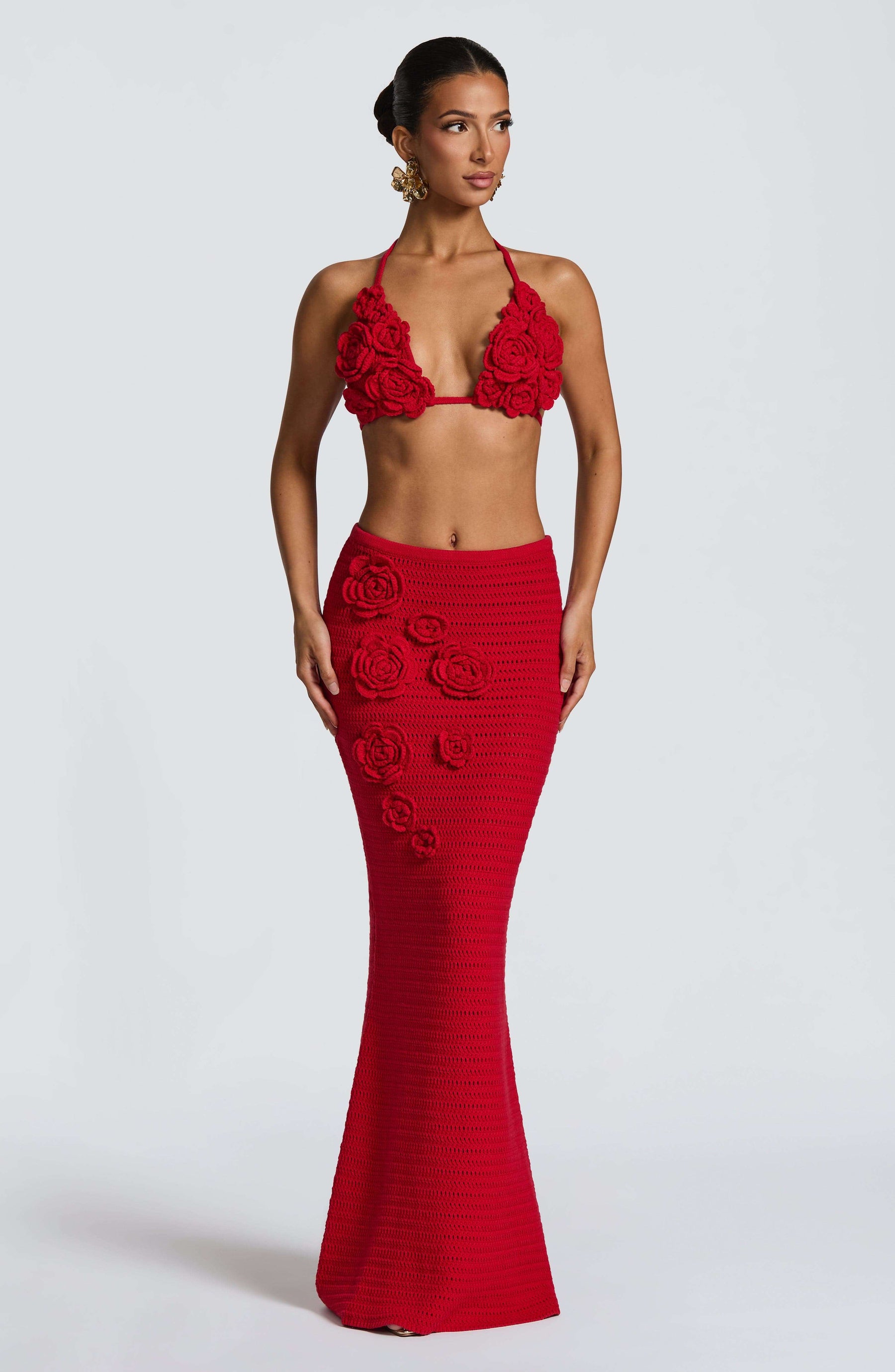 Nerida Maxi Skirt - Red Ryvelle