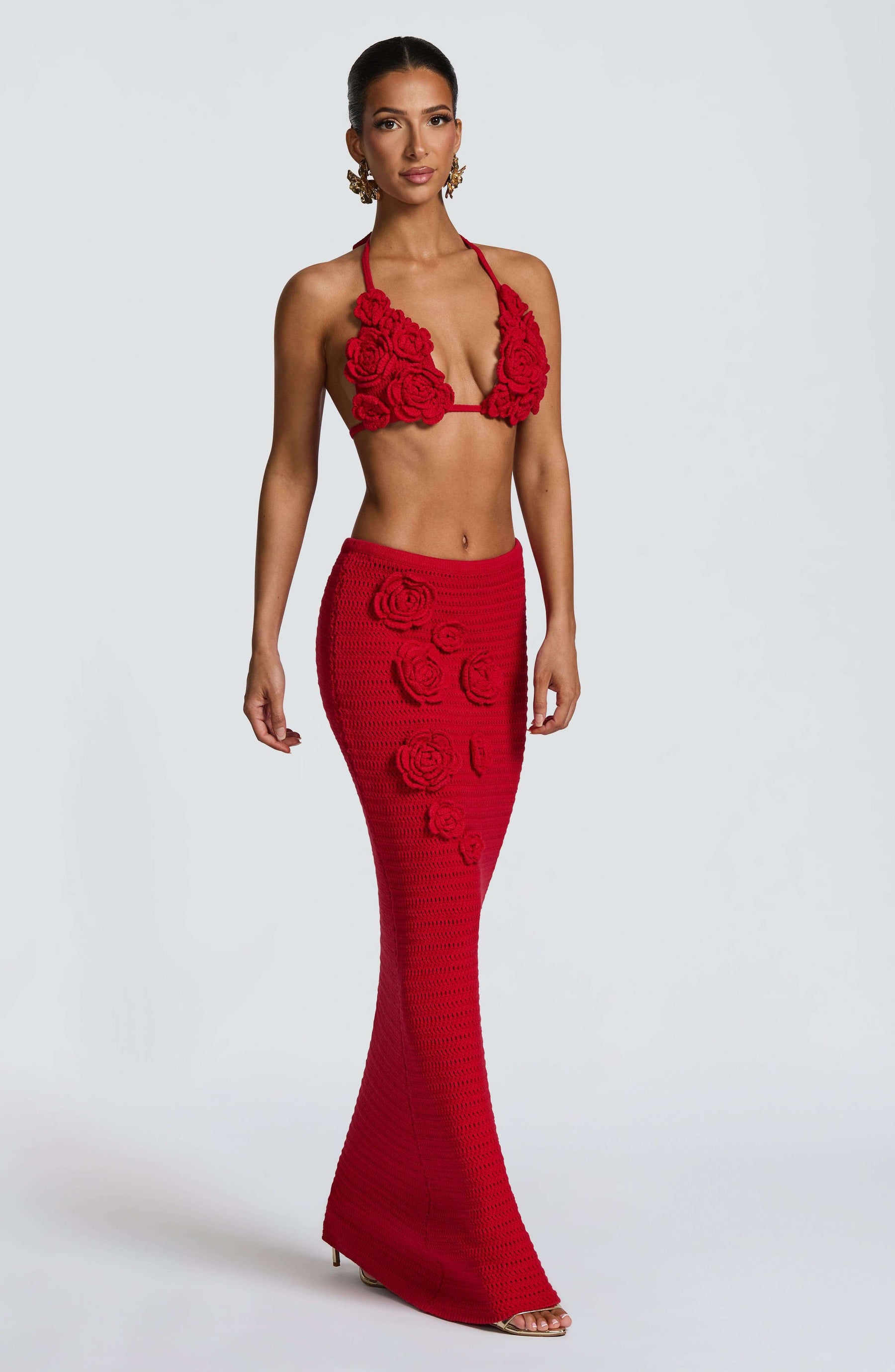 Nerida Maxi Skirt - Red Ryvelle