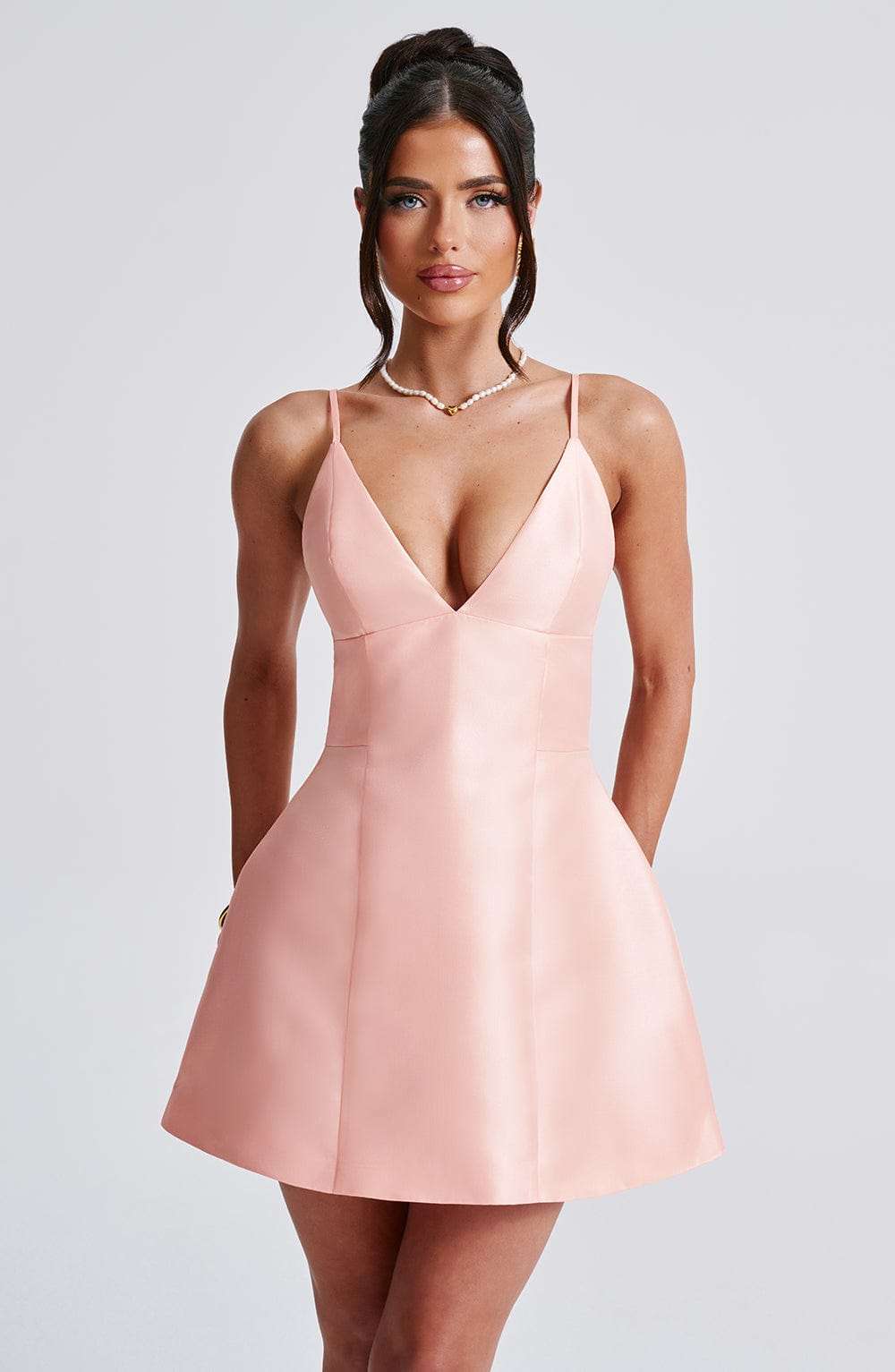 Nicole Mini Dress - Peach Ryvelle