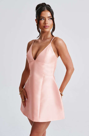 Nicole Mini Dress - Peach Ryvelle