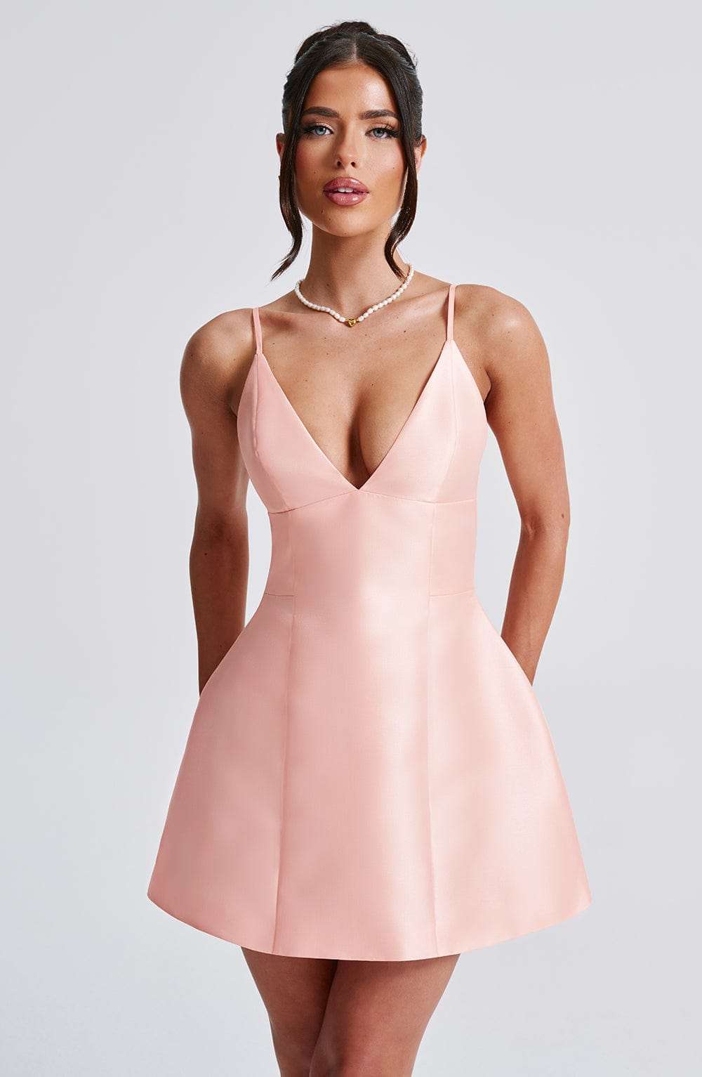 Nicole Mini Dress - Peach Ryvelle