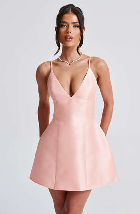 Nicole Mini Dress - Peach Ryvelle