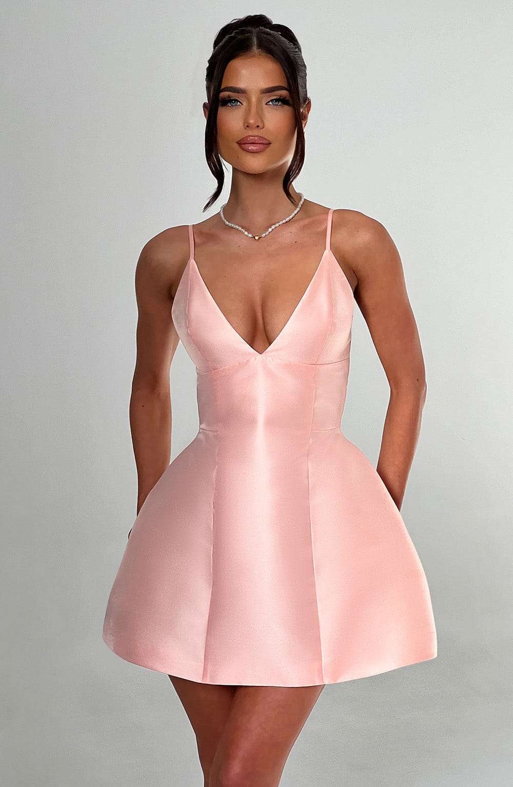 Nicole Mini Dress - Peach Ryvelle