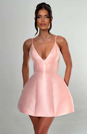 Nicole Mini Dress - Peach Ryvelle