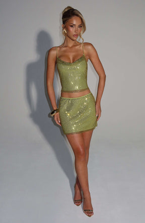 Nila Mini Skirt - Olive Ryvelle