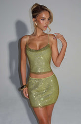 Nila Mini Skirt - Olive Ryvelle