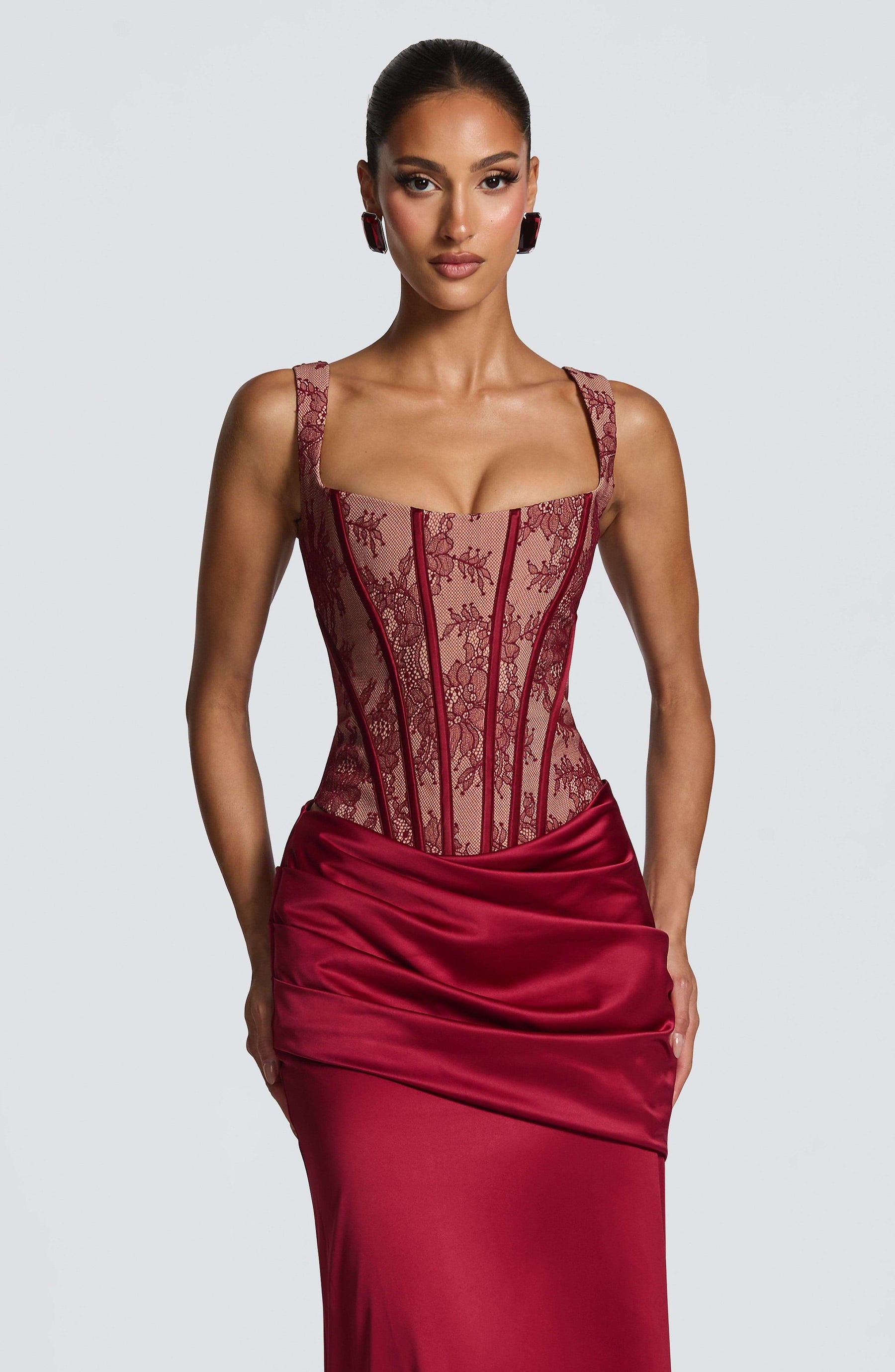 Nixie Corset - Burgundy Lace Ryvelle