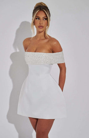 Noelle Mini Dress - Ivory Ryvelle