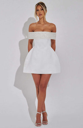 Noelle Mini Dress - Ivory Ryvelle