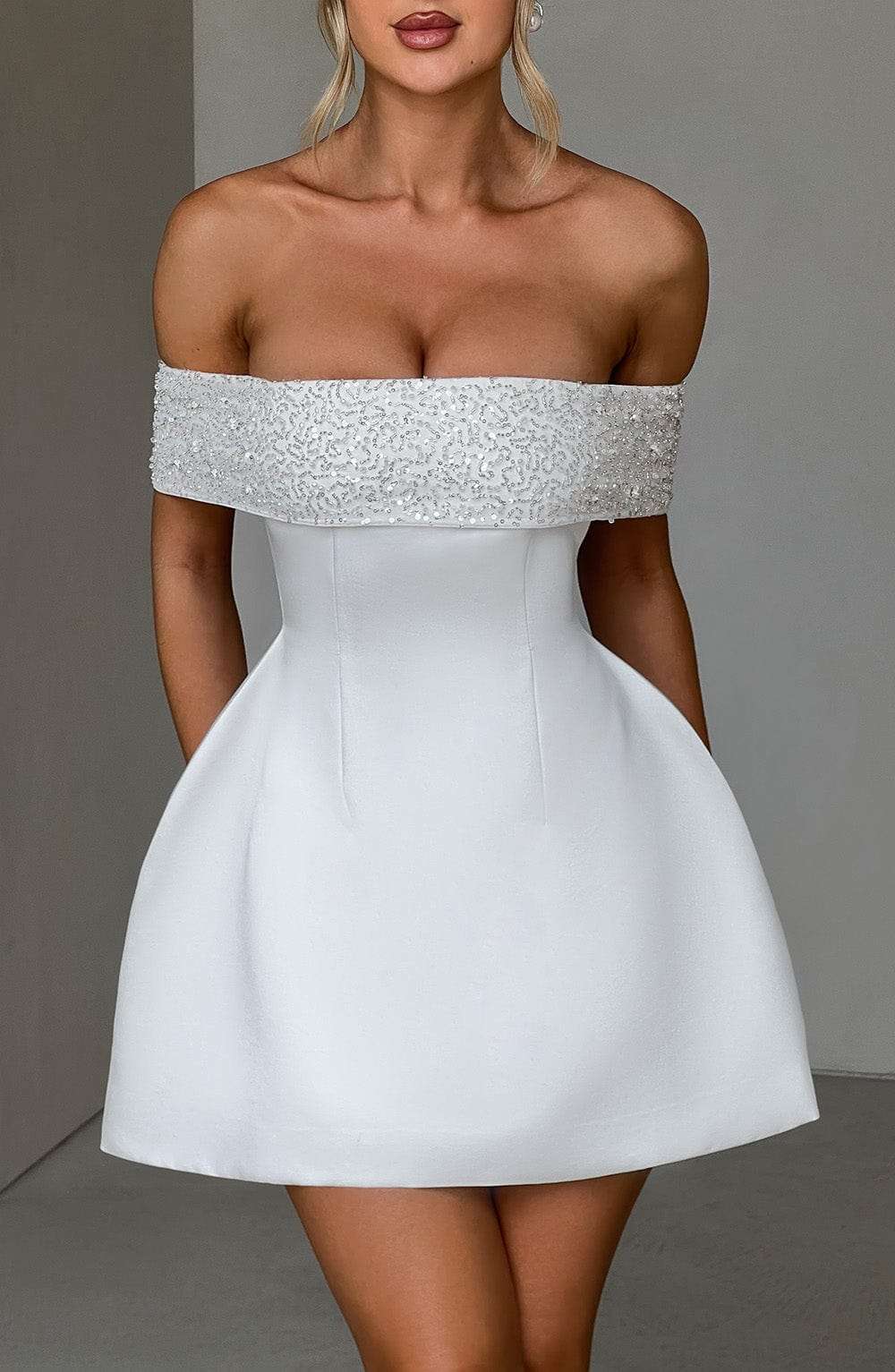 Noelle Mini Dress - Ivory Ryvelle