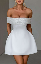 Noelle Mini Dress - Ivory Ryvelle