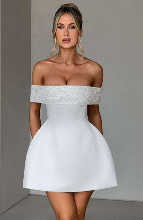 Noelle Mini Dress - Ivory Ryvelle