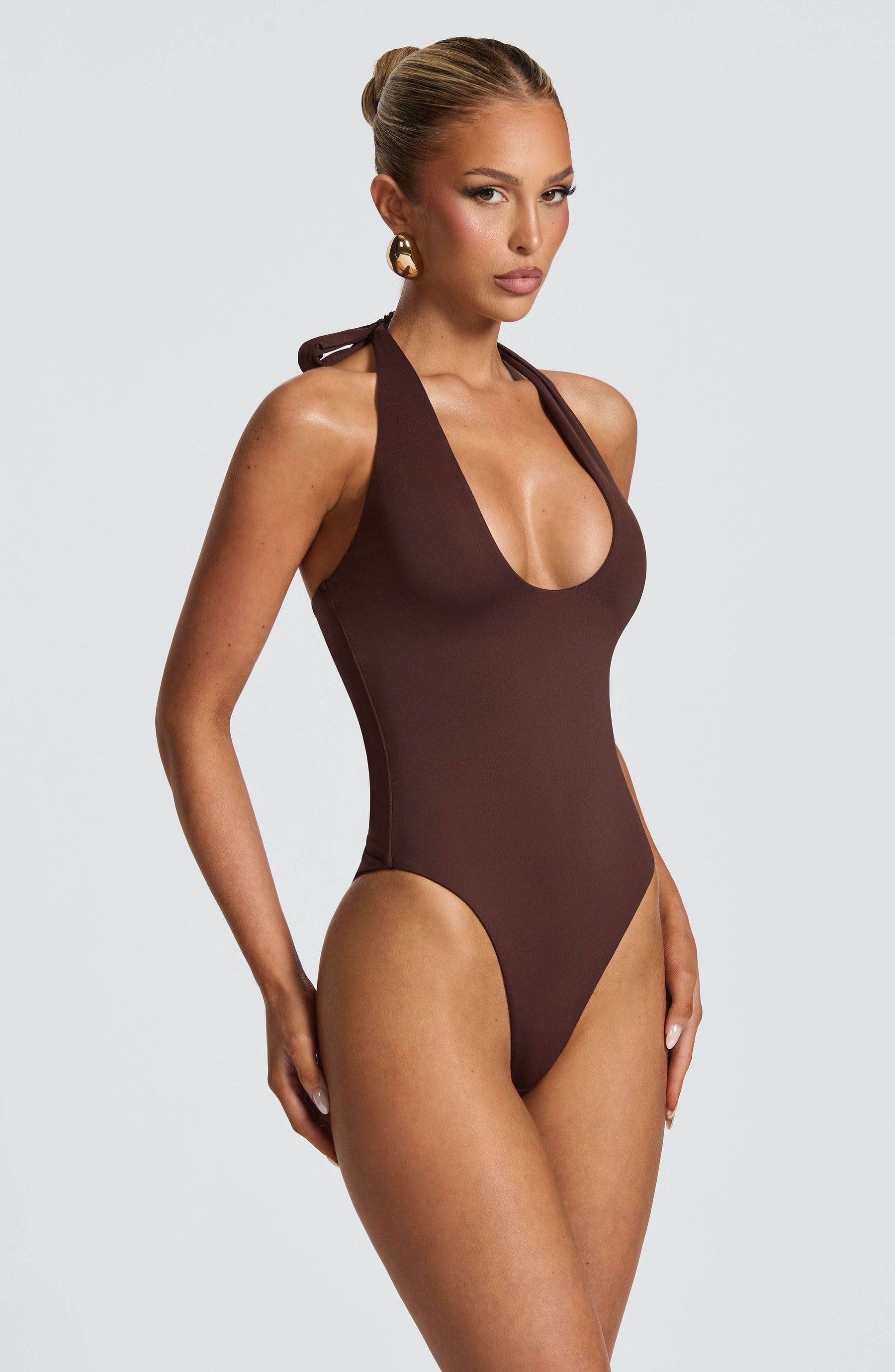 Odele Bodysuit - Plum Brown Ryvelle