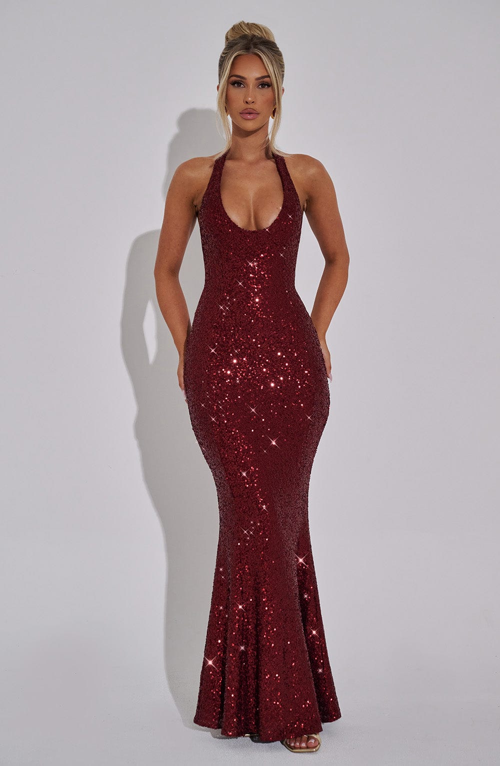 Robe longue Odette - Lie de vin