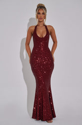 Robe longue Odette - Lie de vin