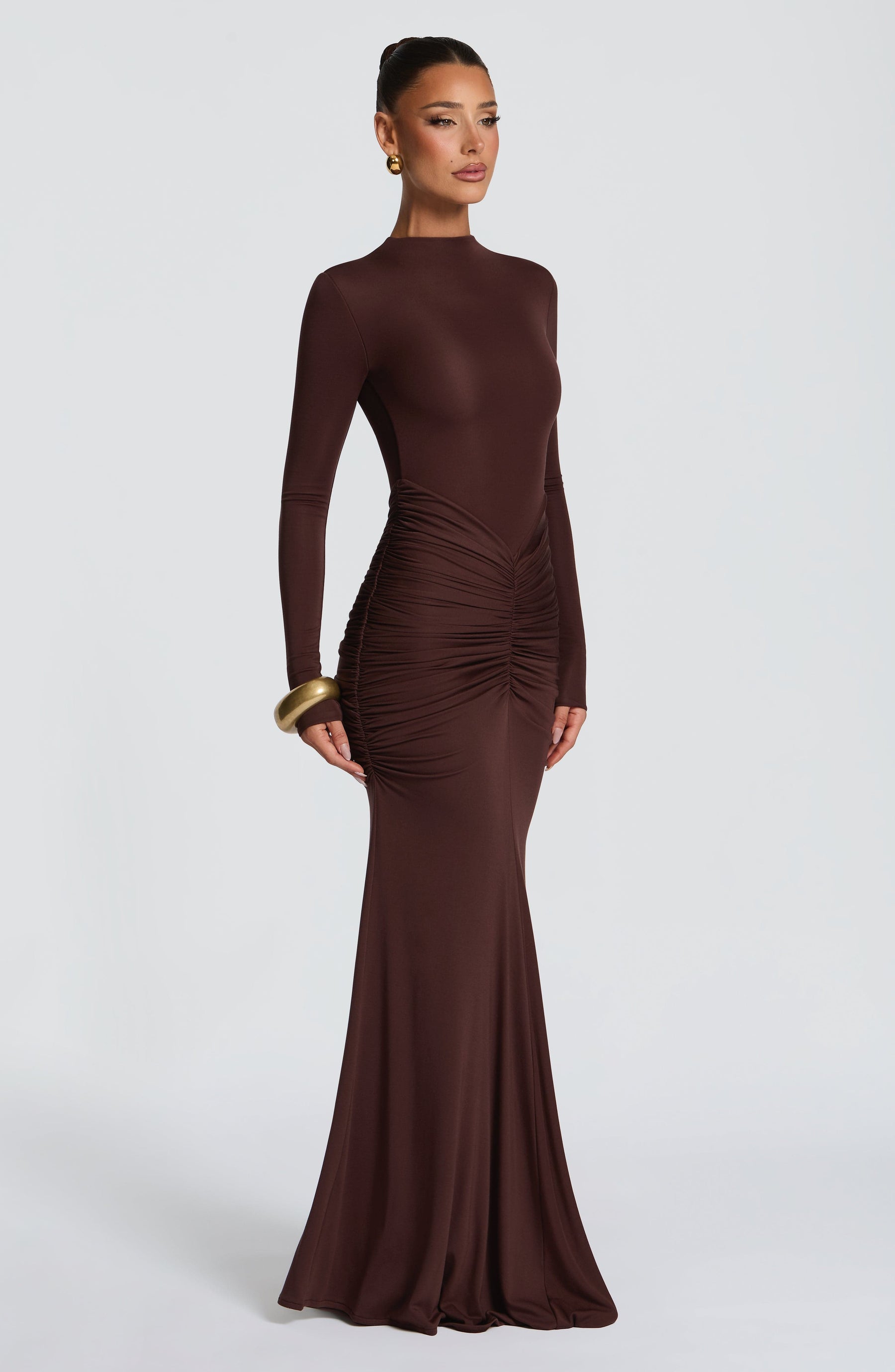 Oriane Maxi Dress - Plum Brown Ryvelle