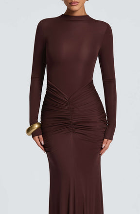 Oriane Maxi Dress - Plum Brown Ryvelle
