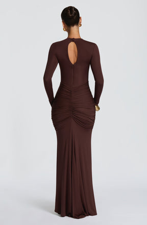 Oriane Maxi Dress - Plum Brown Ryvelle