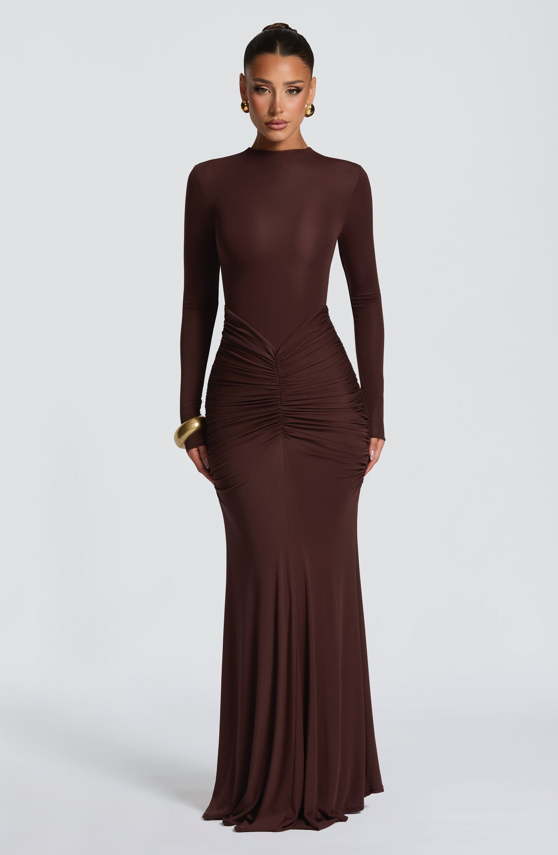 Oriane Maxi Dress - Plum Brown Ryvelle