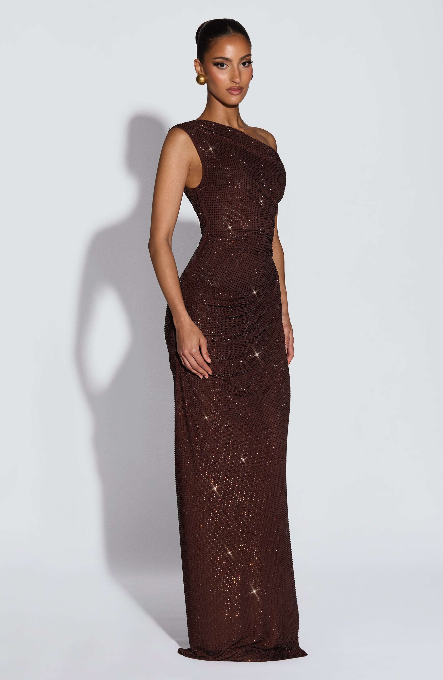 Ottilie Maxi Dress - Plum Brown Ryvelle