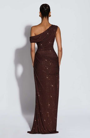 Ottilie Maxi Dress - Plum Brown Ryvelle
