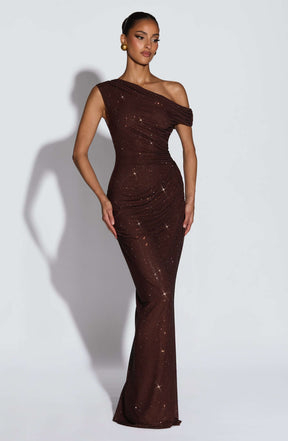 Ottilie Maxi Dress - Plum Brown Ryvelle