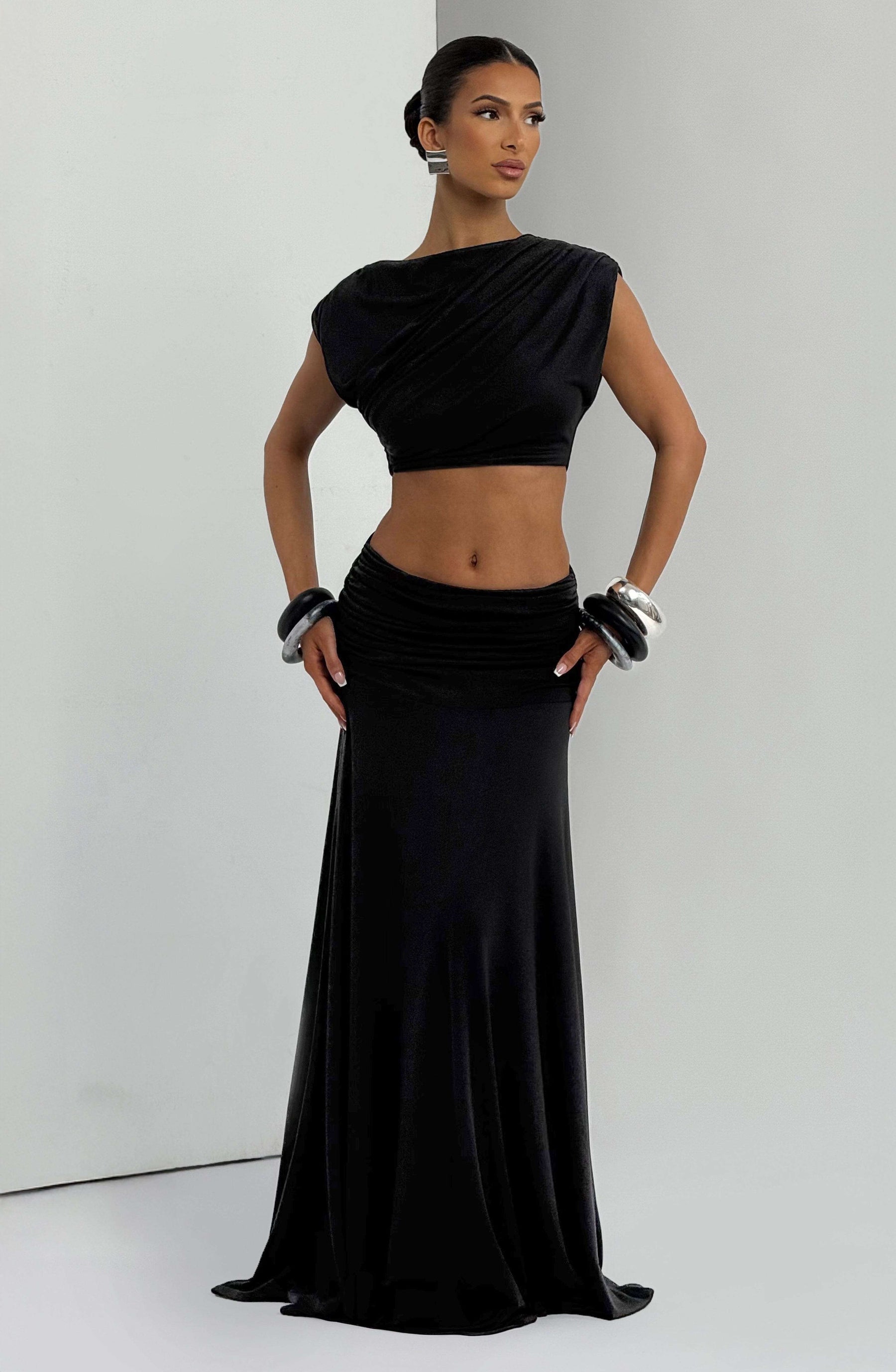 Paige Maxi Skirt - Black Ryvelle