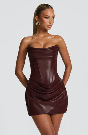 Palmer Mini Dress - Burgundy Ryvelle