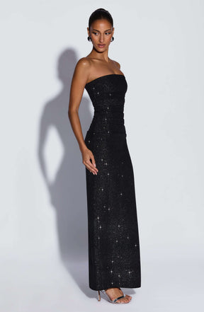 Pandra Maxi Dress - Black Sparkle Ryvelle