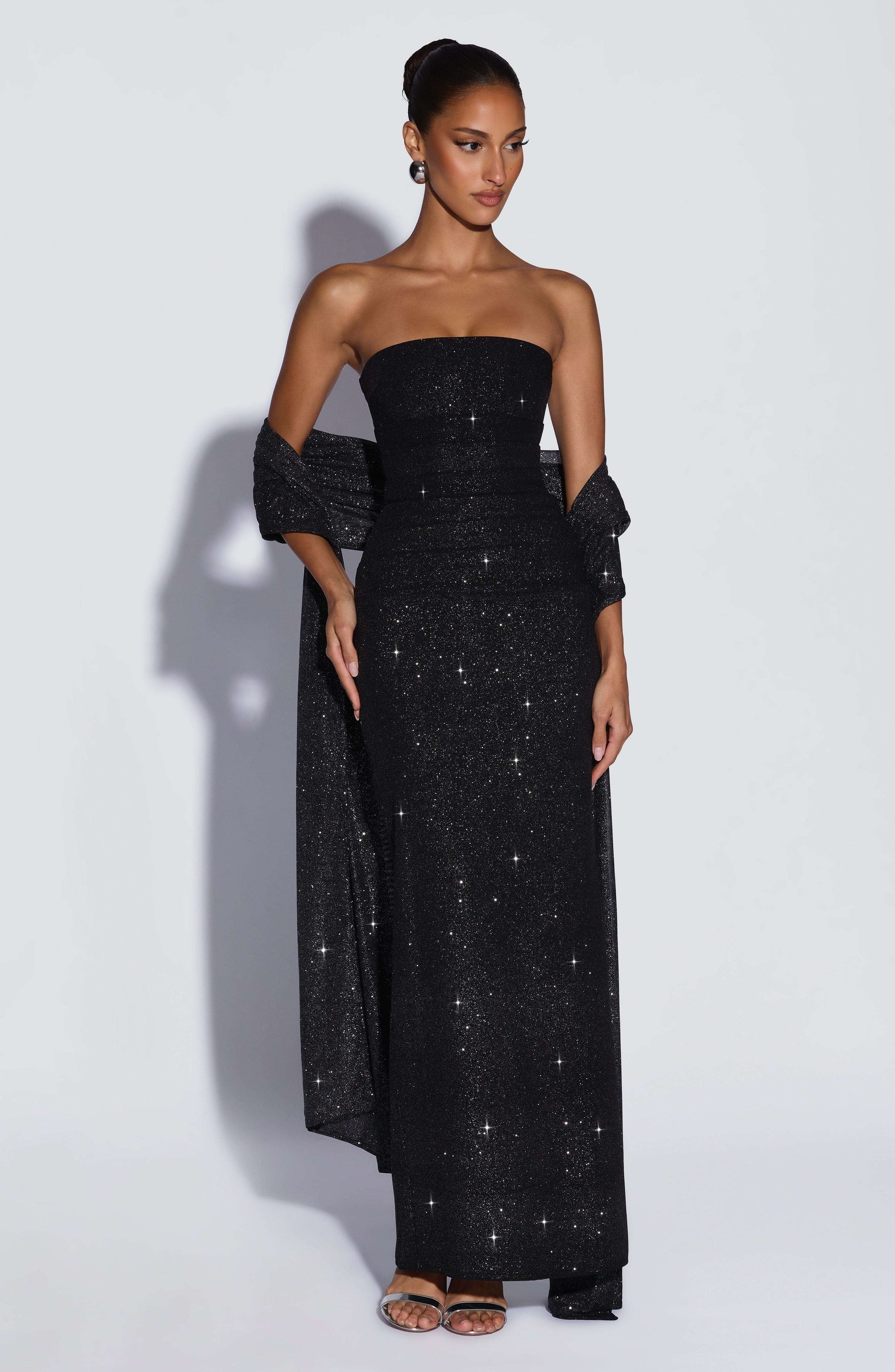 Pandra Maxi Dress - Black Sparkle Ryvelle