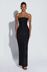 Pandra Maxi Dress - Black Sparkle Ryvelle