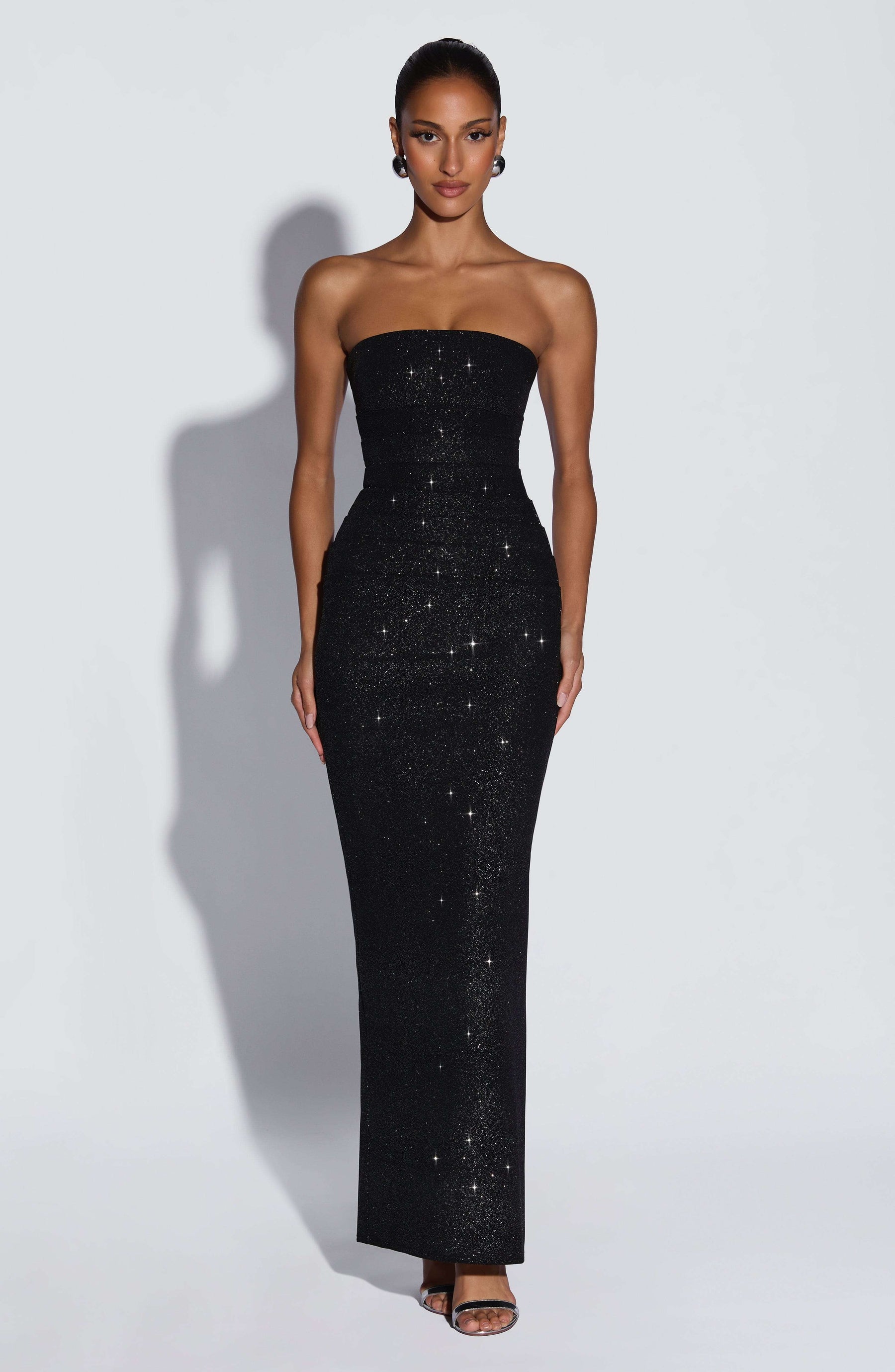 Pandra Maxi Dress - Black Sparkle Ryvelle