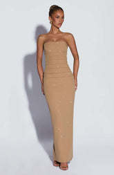 Pandra Maxi Dress - Gold Sparkle Ryvelle