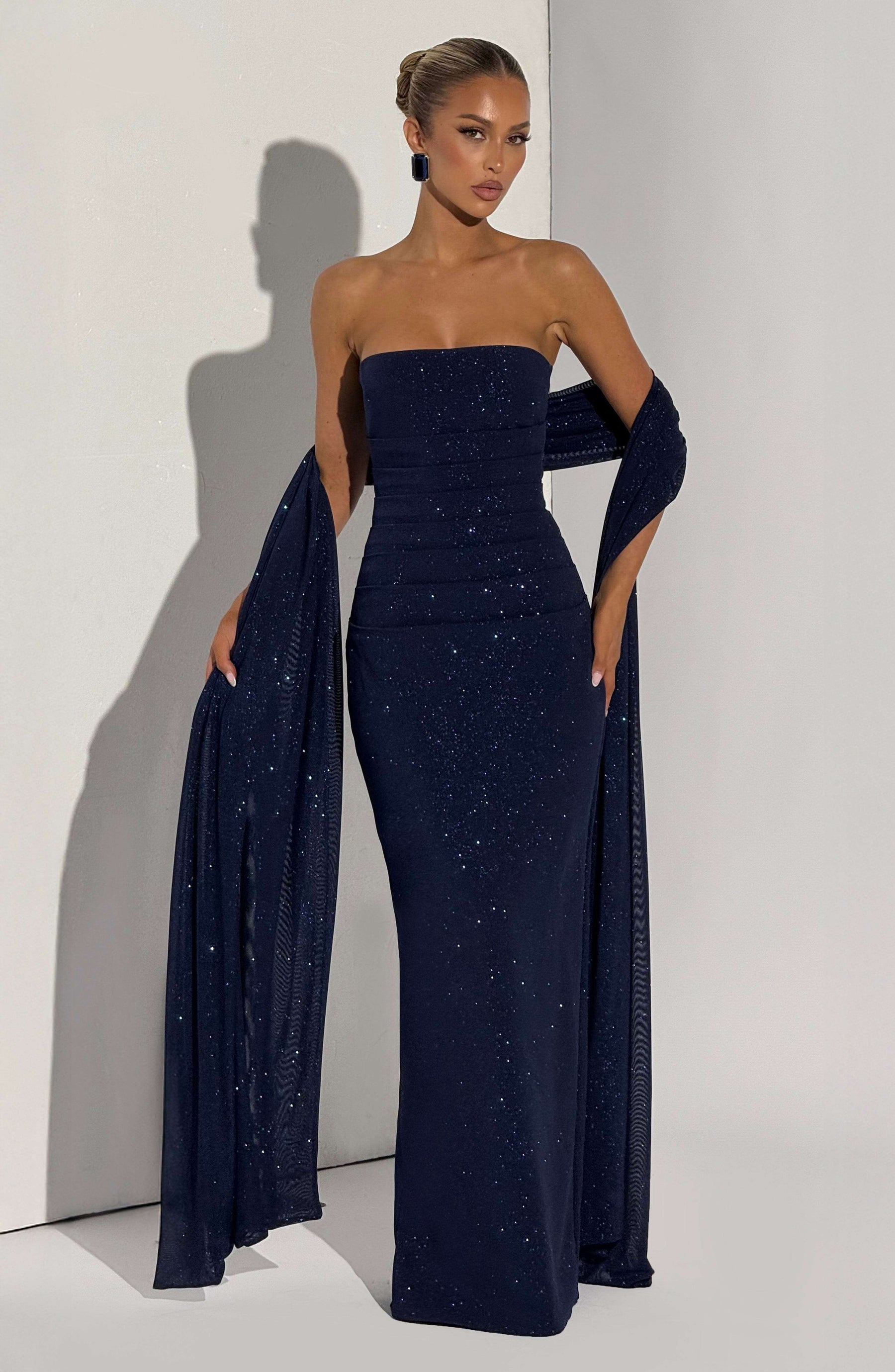 Pandra Maxi Dress - Navy Sparkle Ryvelle